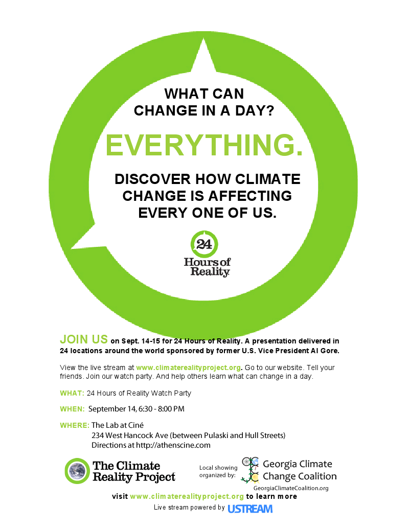 GCCC flyer for the Climate Reality Project stream, 9/14/2011